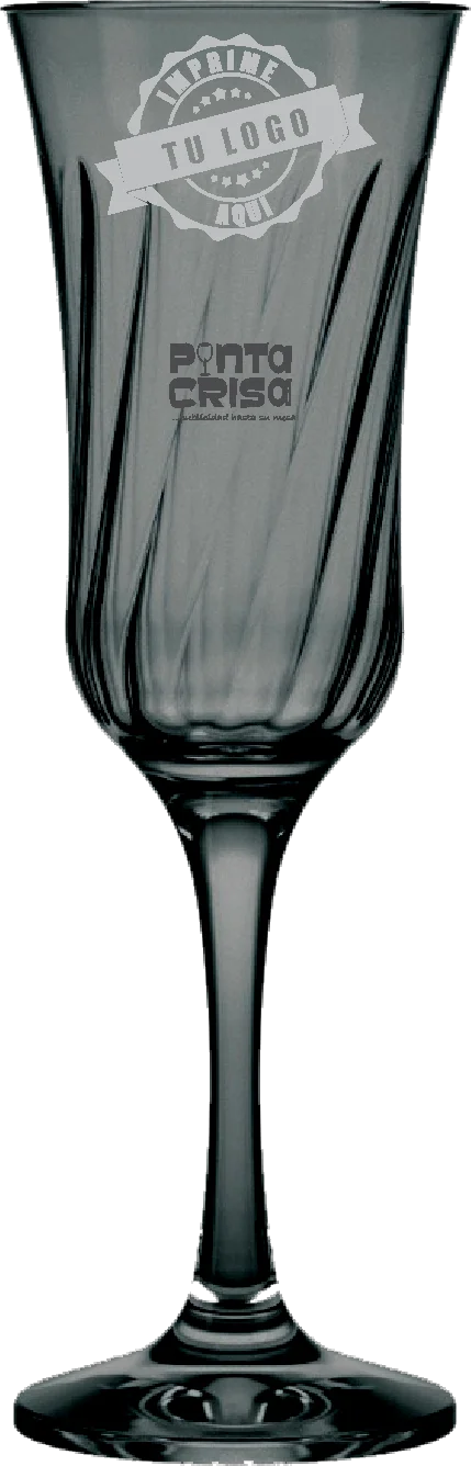 Copa Flauta Lirio 6 1/2oz Negra